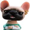 Bobble Head Dog Figurines Head Dog Ornament Realistic Puppy Model Toy for Car Vehicle Home Decoration - Green view 2