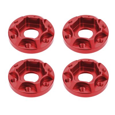 kingsea 4Pcs/Set Aluminum Alloy 12mm Hex Wheel Hub adapters Compatible with Axial Scx10 Trx4 1/10 RC Crawler 1.9inch 2.2inch Wheel Rim (Red, 6mm)