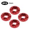kingsea 4Pcs/Set Aluminum Alloy 12mm Hex Wheel Hub adapters Compatible with Axial Scx10 Trx4 1/10 RC Crawler 1.9inch 2.2inch Wheel Rim (Red, 6mm) view 2