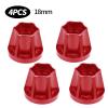 kingsea 4Pcs/Set Aluminum Alloy 12mm Hex Wheel Hub adapters Compatible with Axial Scx10 Trx4 1/10 RC Crawler 1.9inch 2.2inch Wheel Rim (Red, 18mm) view 2