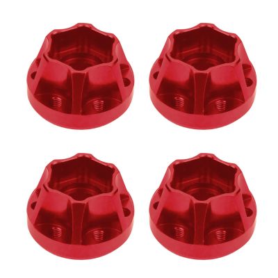 kingsea 4Pcs/Set Aluminum Alloy 12mm Hex Wheel Hub adapters Compatible with Axial Scx10 Trx4 1/10 RC Crawler 1.9inch 2.2inch Wheel Rim (Red, 12mm)