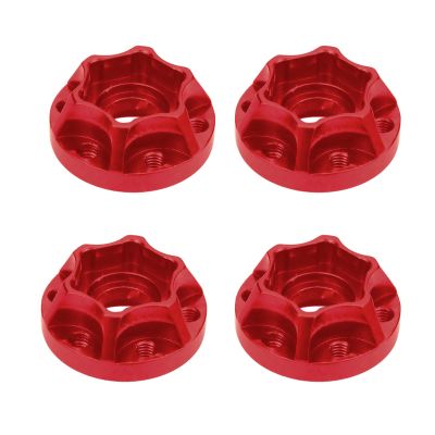 kingsea 4Pcs/Set Aluminum Alloy 12mm Hex Wheel Hub adapters Compatible with Axial Scx10 Trx4 1/10 RC Crawler 1.9inch 2.2inch Wheel Rim (Red, 9mm)