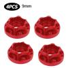 kingsea 4Pcs/Set Aluminum Alloy 12mm Hex Wheel Hub adapters Compatible with Axial Scx10 Trx4 1/10 RC Crawler 1.9inch 2.2inch Wheel Rim (Red, 9mm) view 2