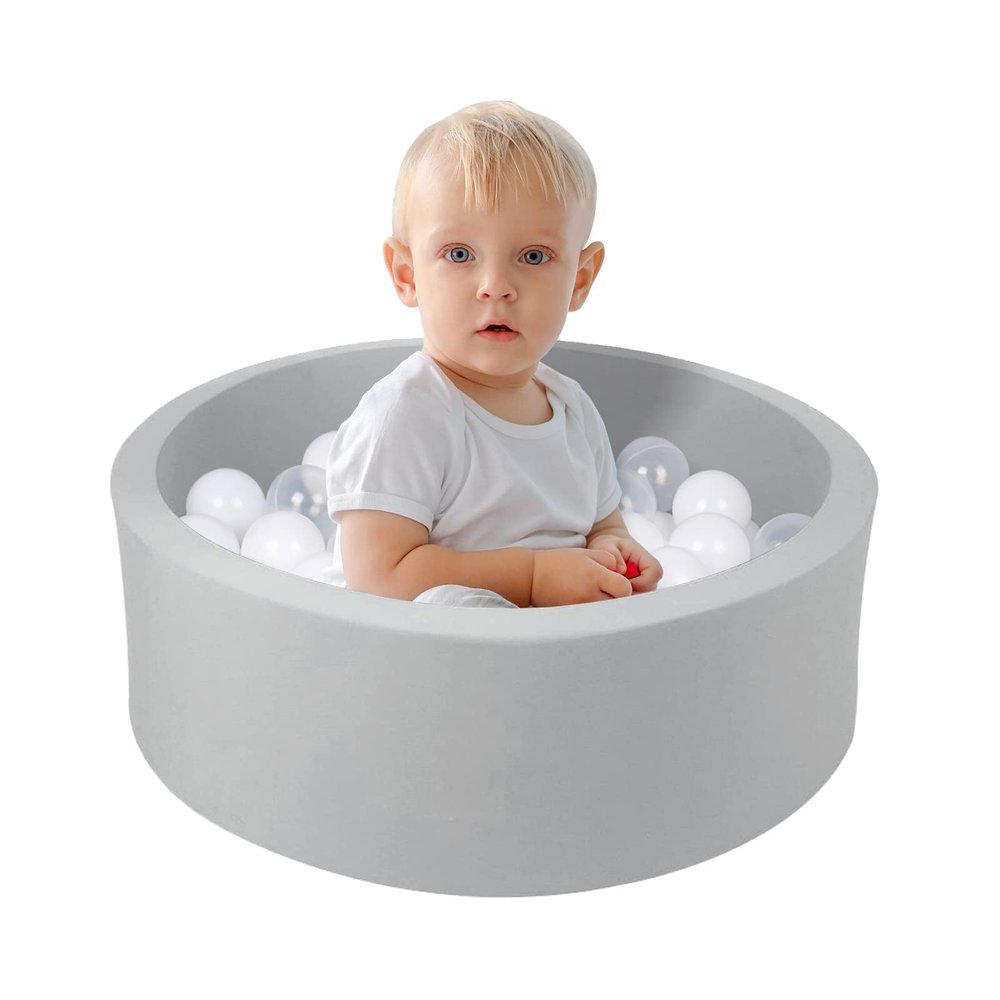 WINTECY Small Memory Foam Ball Pit for Kids, Soft Ball Pool Round Ball Pit for Toddlers Play(Balls are NOT Included)