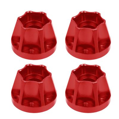 kingsea 4Pcs/Set Aluminum Alloy 12mm Hex Wheel Hub adapters Compatible with Axial Scx10 Trx4 1/10 RC Crawler 1.9inch 2.2inch Wheel Rim (Red, 15mm)