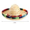 Frcctre 12 Pack Mini Mexican Hat Natural Straw Sombrero Party Hats, 5.5 Inch Carnival Mexican Birthday Cinco de Mayo Costume Hats Party Dolls Pets Decoration view 2