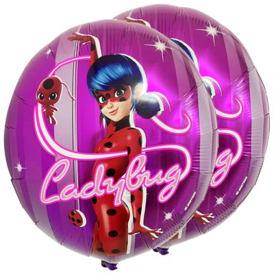 2 Pack Miraculous Ladybug 20" Large Birthday Helium Foil Balloons | Colorful Design for Miraculous Ladybug Party Supplies and Decorations by Vision E.D.