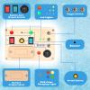 LED Light Switch Busy Board Montessori Toy Button Busy Board Kids Wooden Control Panel Kids Toy Activity Sensory Board Fidget Toy for Toddlers 1 2 3 Year Old view 3