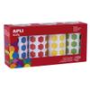 APLI Kids 19192 - Pack of 4 Rolls of 20 mm Hexagon Educational Stickers in Blue, Red, Yellow and Green view 1