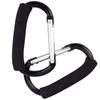 2 Packs Large Stroller Hooks, Aluminum Grocery Bag Handle Organizer Hook or Diaper Bags Holder- Black view 3