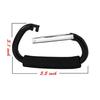 2 Packs Large Stroller Hooks, Aluminum Grocery Bag Handle Organizer Hook or Diaper Bags Holder- Black view 4