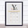 New Baby Birth Details Christening Nursery Animals Initial Y Keepsake Gift Print view 1