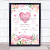 New Baby Birth New-Born Nursery Christening Hearts Floral Keepsake Gift Print view 1