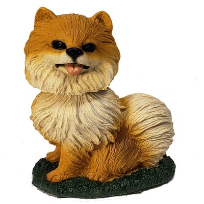 Animal Den Pomeranian Dog Bobblehead Figure Statue for Car Dashboard Red
