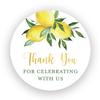 2-Inch Round - Lemon Favor Stickers - Set of 40 (Thank You for Celebrating) view 1
