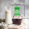 18pcs Green Glitter Dessert Cupcake Topper Garbage Truck Trash Cans Truck Waste Management Recycling Theme Decorations Boy Girl Happy Birthday Party Decor Supplies view 2