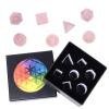 Nupuyai Healing Rose Quartz Crystal D&D Polyhedral Dice Set with Box for Dungeons and Dragons, Set of 7 Table Top Game Dice for RPG MTG Roleplaying Collection view 3