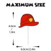 18pcs Red Glitter Dessert Cupcake Topper Firefighter Fireman Cars Fire Truck Theme Decor Supplies Baby Shower Boy Girl Happy Birthday Party Decorations view 4