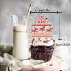 18pcs Red Glitter Fireworks Dessert Cupcake Topper Clown Hot Air Balloon Circus Tent Carnival Circus Theme Decor Supplies Baby Girl Boy Happy Birthday Party Decorations view 2