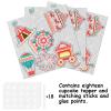 18pcs Red Glitter Fireworks Dessert Cupcake Topper Clown Hot Air Balloon Circus Tent Carnival Circus Theme Decor Supplies Baby Girl Boy Happy Birthday Party Decorations view 3