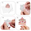 18pcs Red Glitter Fireworks Dessert Cupcake Topper Clown Hot Air Balloon Circus Tent Carnival Circus Theme Decor Supplies Baby Girl Boy Happy Birthday Party Decorations view 4