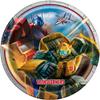 Transformers Birthday Party Supplies Bundle includes 16 Lunch Paper Plates, 16 Paper Napkins, 1 Plastic Table Cover, 1 Dinosaur Sticker Sheet view 2