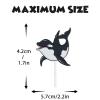 18pcs Black Glitter Dessert Cupcake Nautical Ocean Killer Whale Sea Creature Theme Decor Supplies Baby Shower Boys Girls Happy Birthday Party Decorations view 4