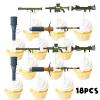 18pcs Glitter Camo Grenade Dessert Cupcake Topper Army Soldier Military Theme Decor Supplies Man Boys Happy Birthday Party Decorations view 3