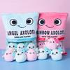 REFAHB Cute Axolotl Plush Toy, Removable Salamander Animal Stuffed Plush Pillow, Kawaii Plush Cushion Toy Game for Kids, Girls, Birthday Gift (6pcs a Bag, Pink) view 4