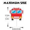 18pcs Red Glitter Fire Truck Dessert Cupcake Topper Firefighter Fireman Cars Theme Decor Supplies Baby Shower Boy Girl Happy Birthday Party Decorations view 4