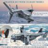 OTONOPI Military Helicopter Toy Marines Force Plane Model Alloy Plane Transport Army Aircraft Fighter Jet Die-Cast Metal Pull Back Airplanes with Lights and Sounds for Kids or Collection view 3