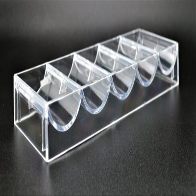 Set of 5 Clear Plastic Chip Tray for 100 Poker Chips