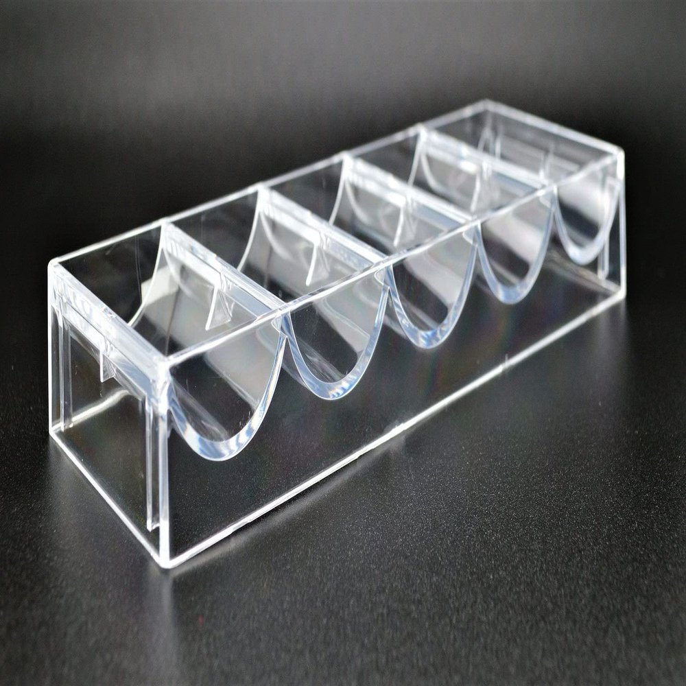 Set of 5 Clear Plastic Chip Tray for 100 Poker Chips