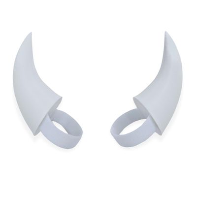 Demon Horns for Headphones - Small Devil Headphone Attachment in Various Colors with Self Fastener - Cosplay Devil Ears for Gamers and Streamers (Set of 2) (White)
