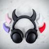 Demon Horns for Headphones - Small Devil Headphone Attachment in Various Colors with Self Fastener - Cosplay Devil Ears for Gamers and Streamers (Set of 2) (White) view 4