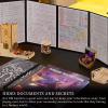 CZYY DND Dungeon Master Screen Faux Leather Embossed Dragon & Mimic, Four-Panel with Pockets DM Screen for Dungeons and Dragon, Pathfinder, D&D view 2
