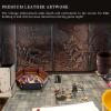 CZYY DND Dungeon Master Screen Faux Leather Embossed Dragon & Mimic, Four-Panel with Pockets DM Screen for Dungeons and Dragon, Pathfinder, D&D view 3