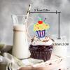 18pcs Glitter Cone Dessert Cupcake Topper Cooking Chef Theme Decor Supplies Baby Shower Boy Girl Happy Birthday Summer Party Decorations view 2