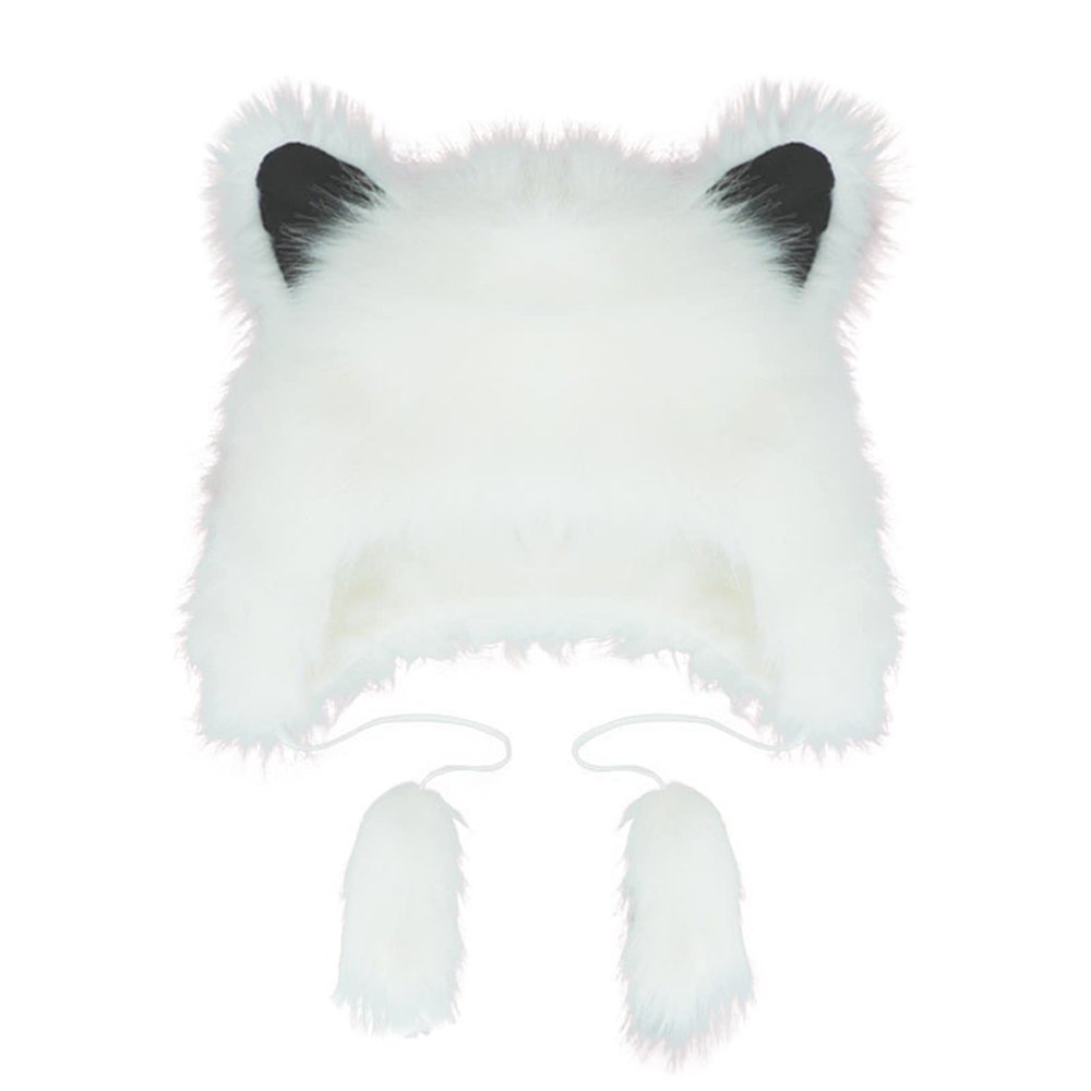 LittleLuluda Cute Cat Ears Animal Hood Faux Fur Hat for Winter