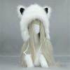 LittleLuluda Cute Cat Ears Animal Hood Faux Fur Hat for Winter view 2