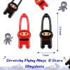 48 Pcs Stretchy Flying Ninjas Stretchable Funny Finger Ninja Slingshot Toys Elastic Stretchy Flying Slingshot Ninja Toys Ninja Party Favors Supplies view 3