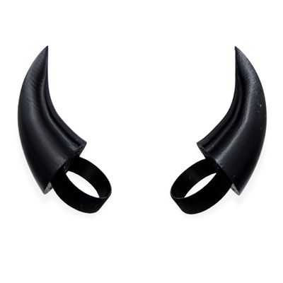 BeamTeam3D Demon Horns for Headphones - Small Devil Headphone Attachment in Various Colors with Self Fastener - Cosplay Devil Ears for Gamers and Streamers (Set of 2) (Black)