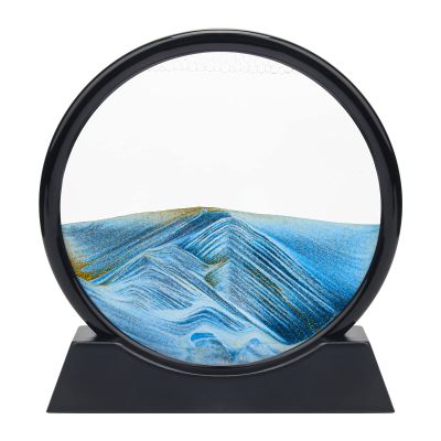Coitak Moving Sand Art Picture, Round Glass Dynamic Sand Picture, Desktop Sand Art for Home Decor and Office