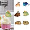 18pcs Glitter Frog Dessert Cupcake Topper Baby Show Theme Decor Supplies Girls Boys Happy Birthday Party Decorations view 2
