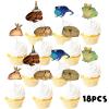 18pcs Glitter Frog Dessert Cupcake Topper Baby Show Theme Decor Supplies Girls Boys Happy Birthday Party Decorations view 3
