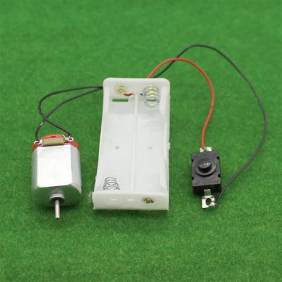 Jinxiaobei Lcuihua-dc Motor Mini DIY Electronic Motor, Simple Circuit Models Kit, 16500 RPM, 130 Motor Kit with 2 X AA Battery Storage Case and Switch
