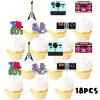 18pcs Glitter Retro Throwback Dessert Cupcake Topper Radio Girly I Love 80s Decade Theme Decor Supplies Girls Happy Birthday Party Decorations view 3
