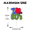 18pcs Glitter Retro Throwback Dessert Cupcake Topper Radio Girly I Love 80s Decade Theme Decor Supplies Girls Happy Birthday Party Decorations view 4