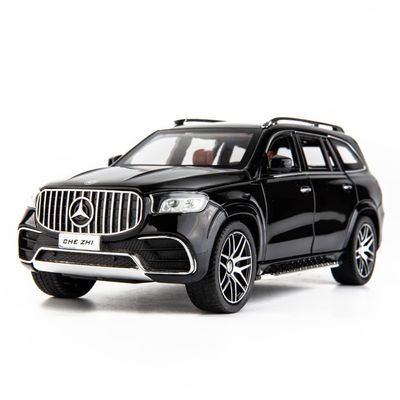 WAKAKAC Diecast Car Model GLS63 AMG 1/24 Alloy Collectible Pull Back Toy Car with Light and Sound Toy Vehicle for Adult Boys Gift(Black)