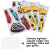 18pcs Glitter Car Dessert Cupcake Topper Racing Car Sport Theme Decor Supplies Baby Shower Child Boy Girl Happy Birthday Party Decorations view 3